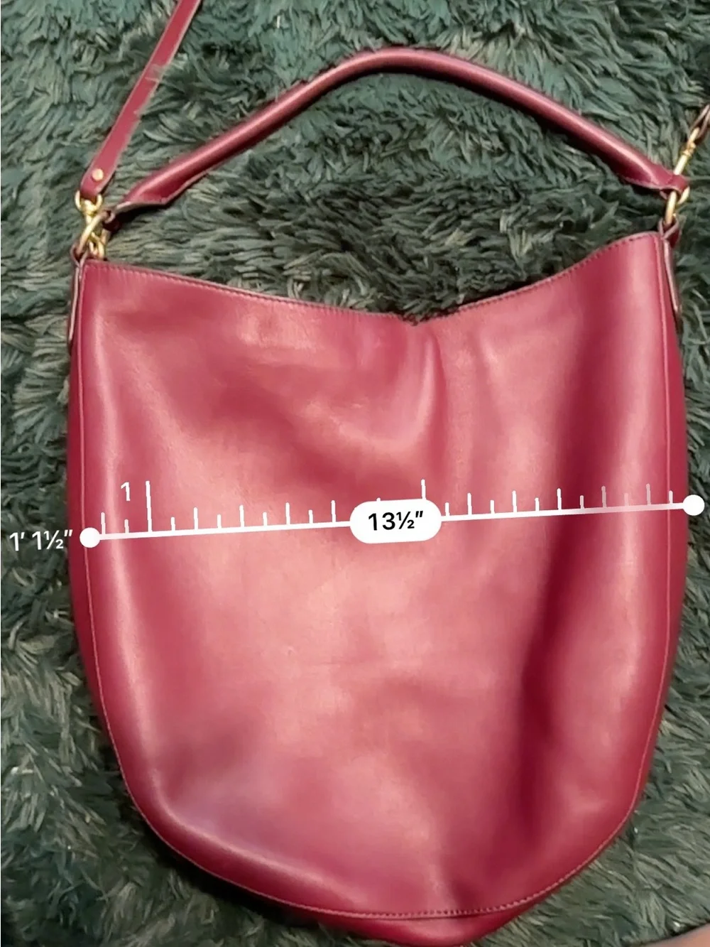 Tory Burch Miller Leather Hobo Bag Port Burgundy Gold Tassel
